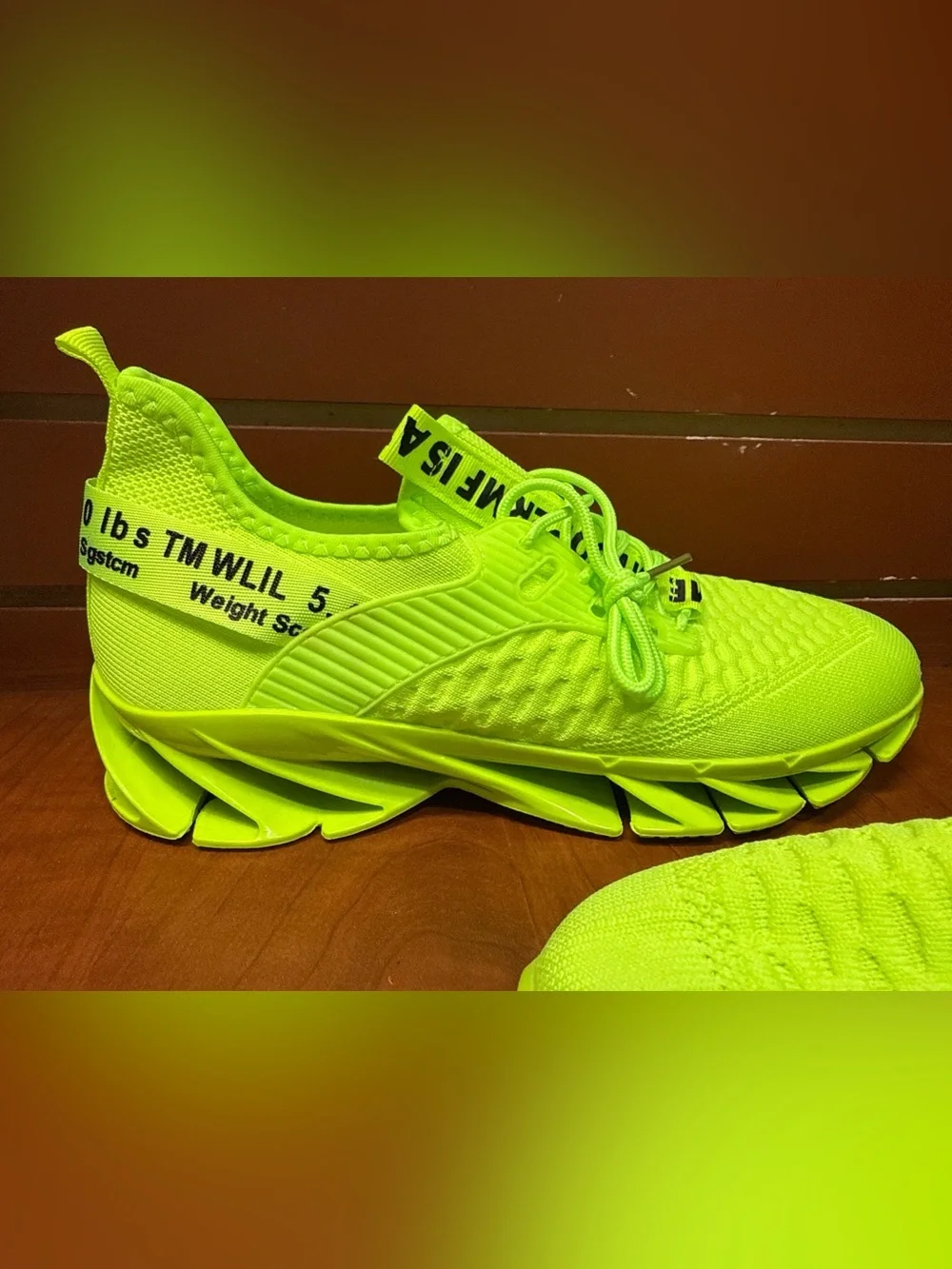 Neon Green Knit Chunky Athletic Sneakers Size 45